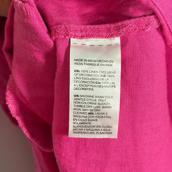 Chico’s 100% Linen Dress with Sleeves Pink Womens 14 2.5 - Picture 9 of 9
